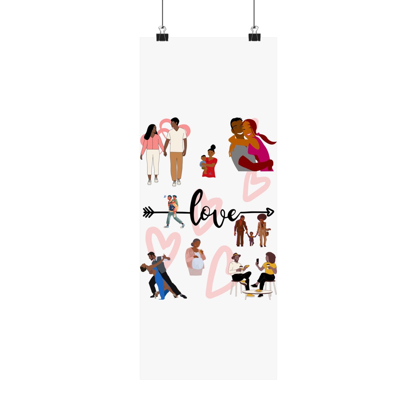 Black Love Matte Vertical Posters