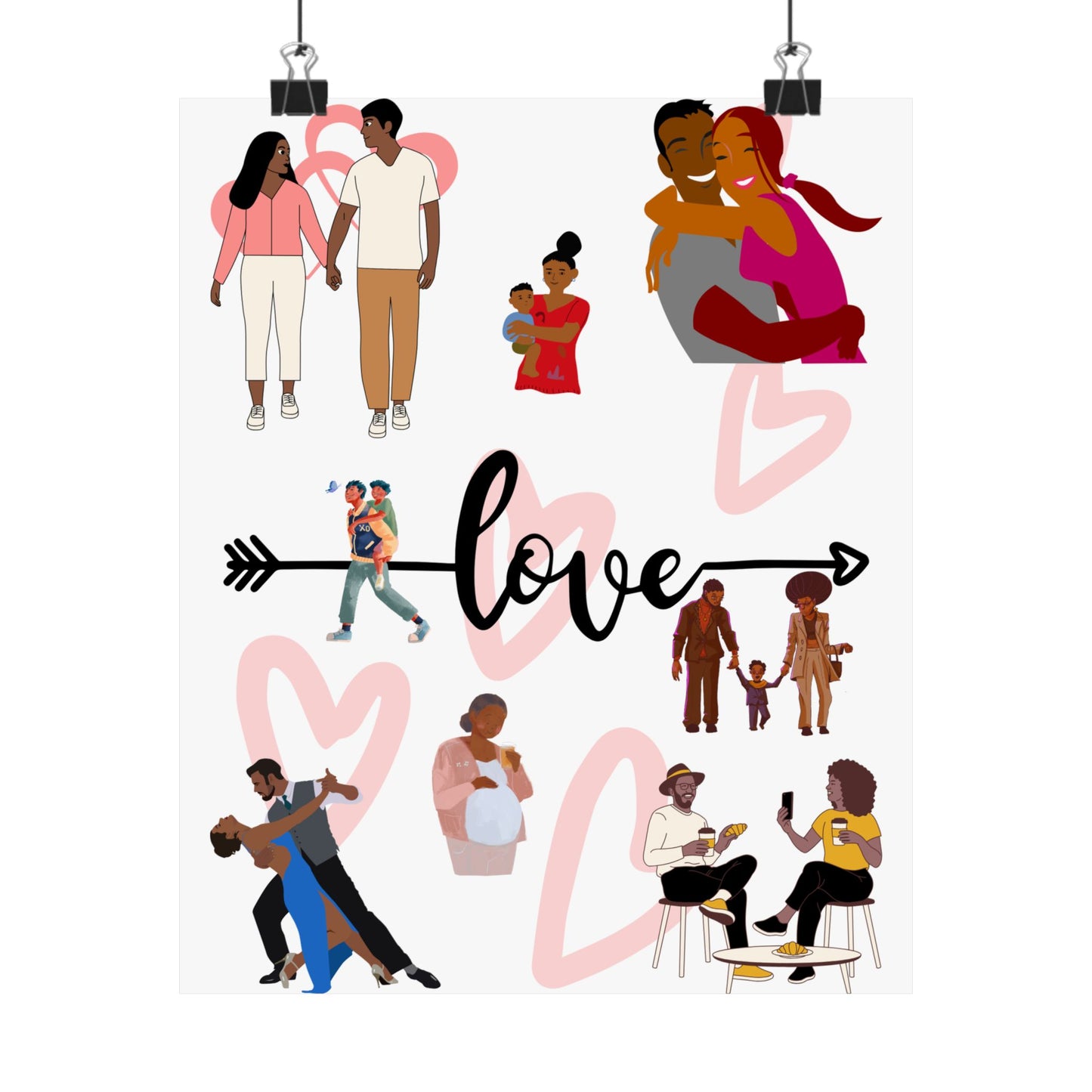 Black Love Matte Vertical Posters