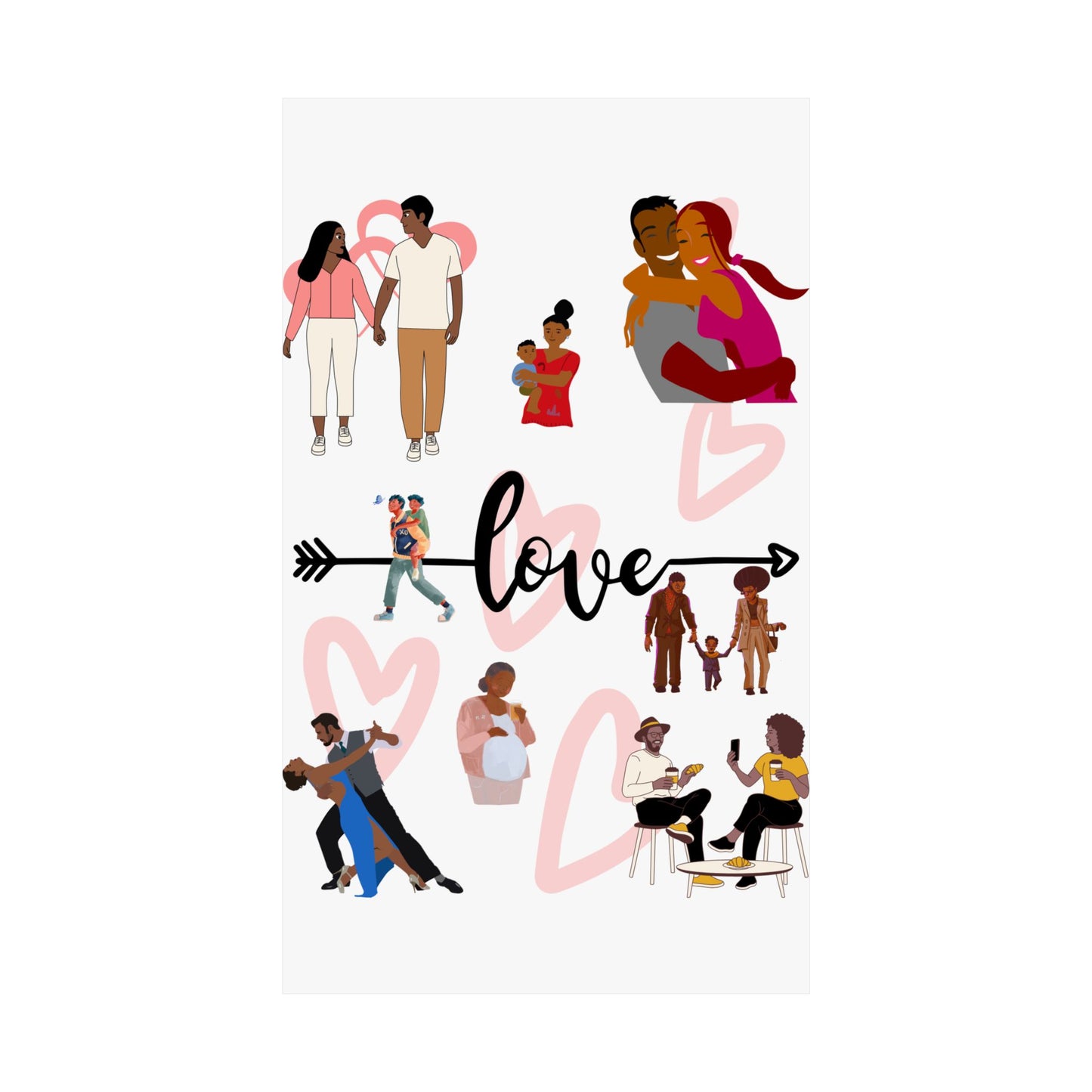 Black Love Matte Vertical Posters