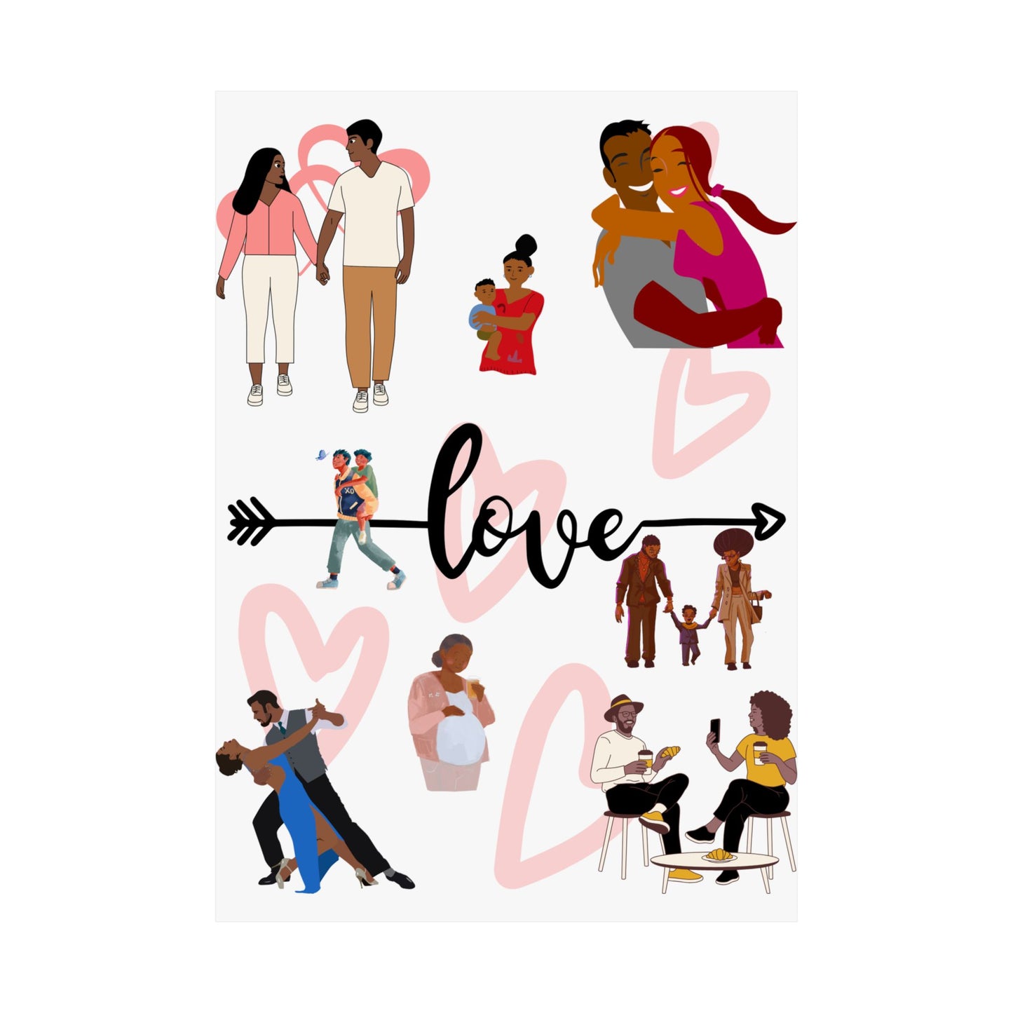 Black Love Matte Vertical Posters