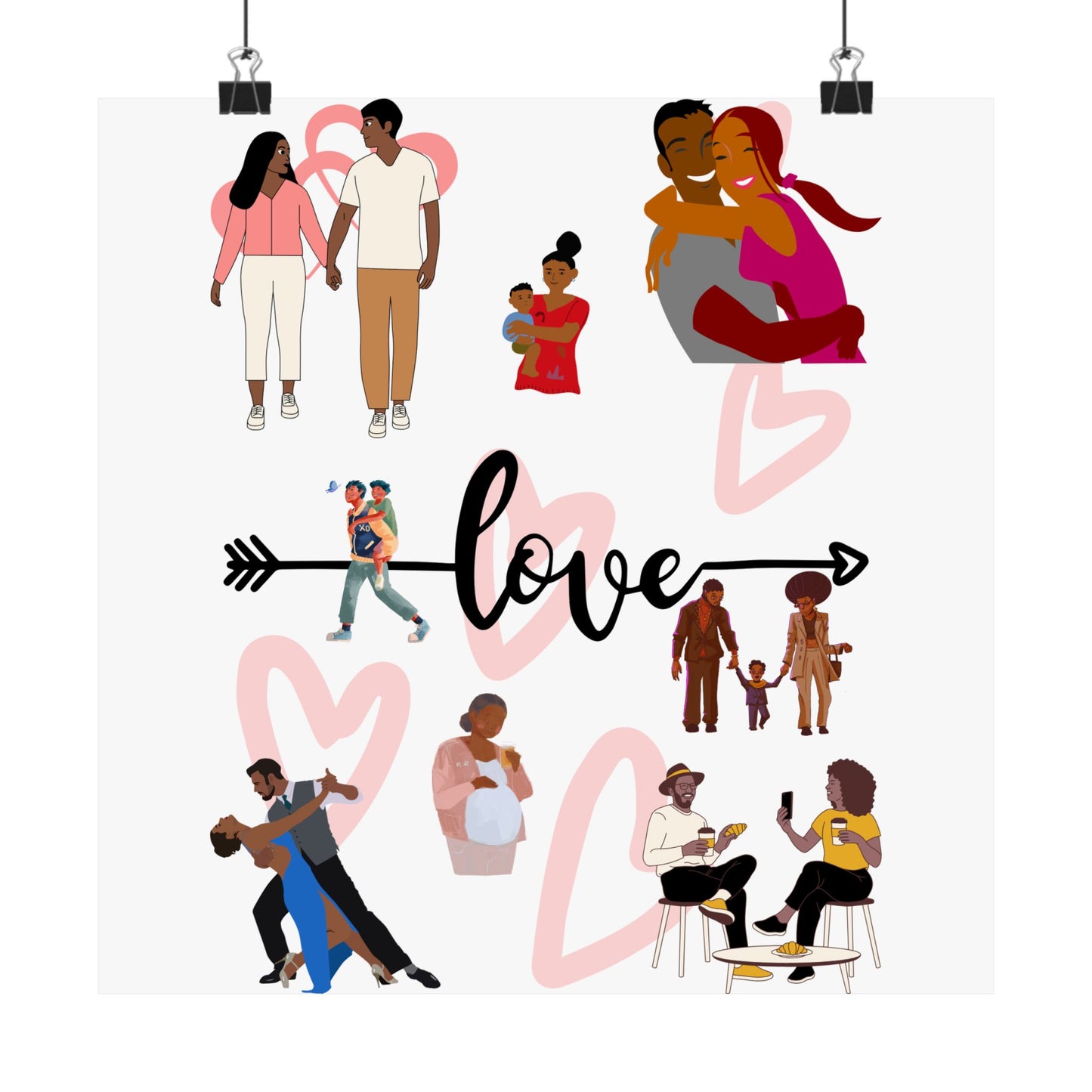Black Love Matte Vertical Posters