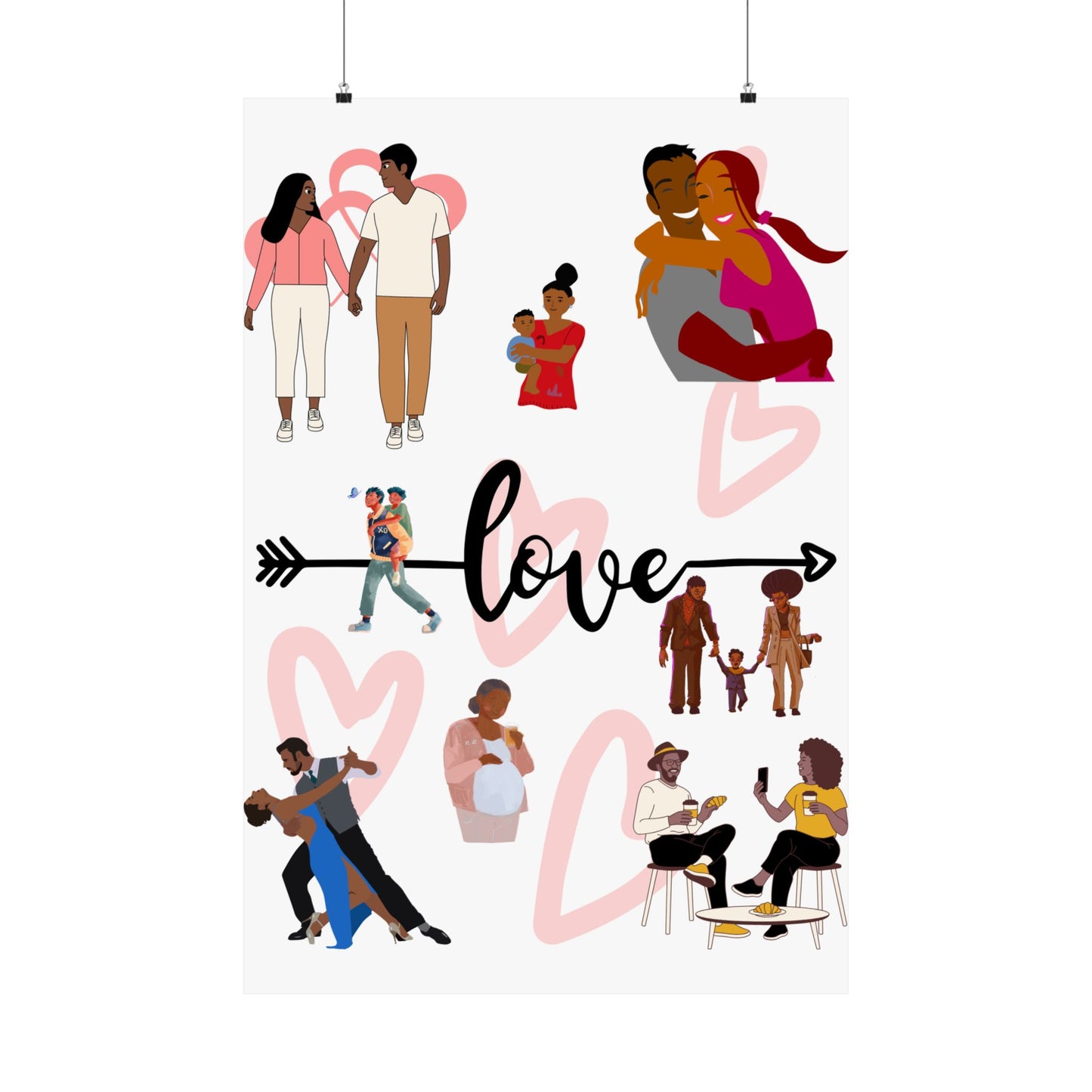 Black Love Matte Vertical Posters