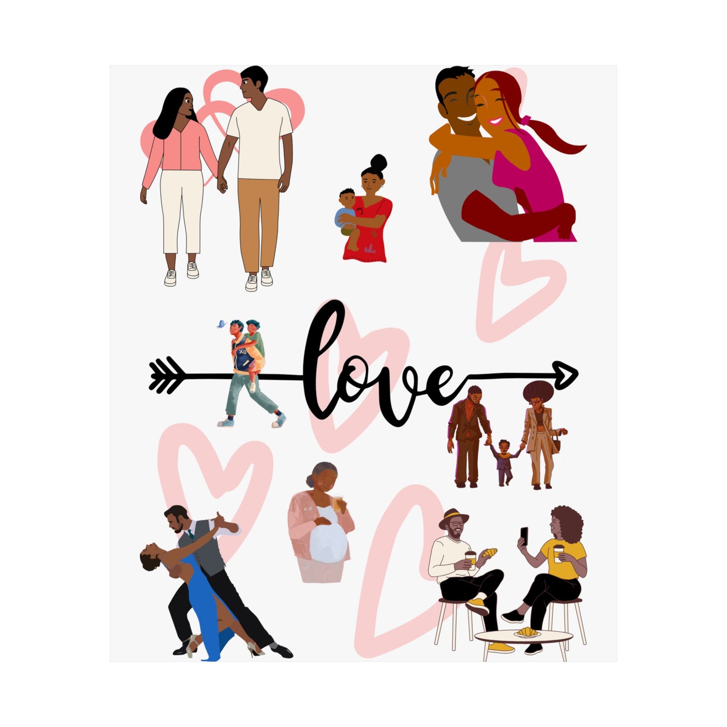 Black Love Matte Vertical Posters