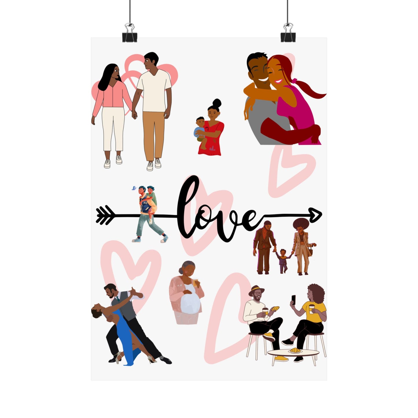 Black Love Matte Vertical Posters