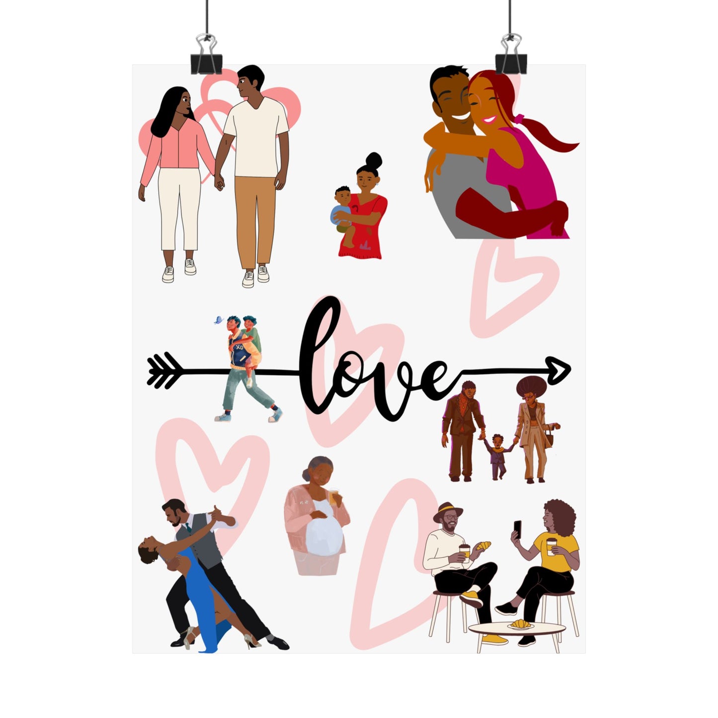Black Love Matte Vertical Posters