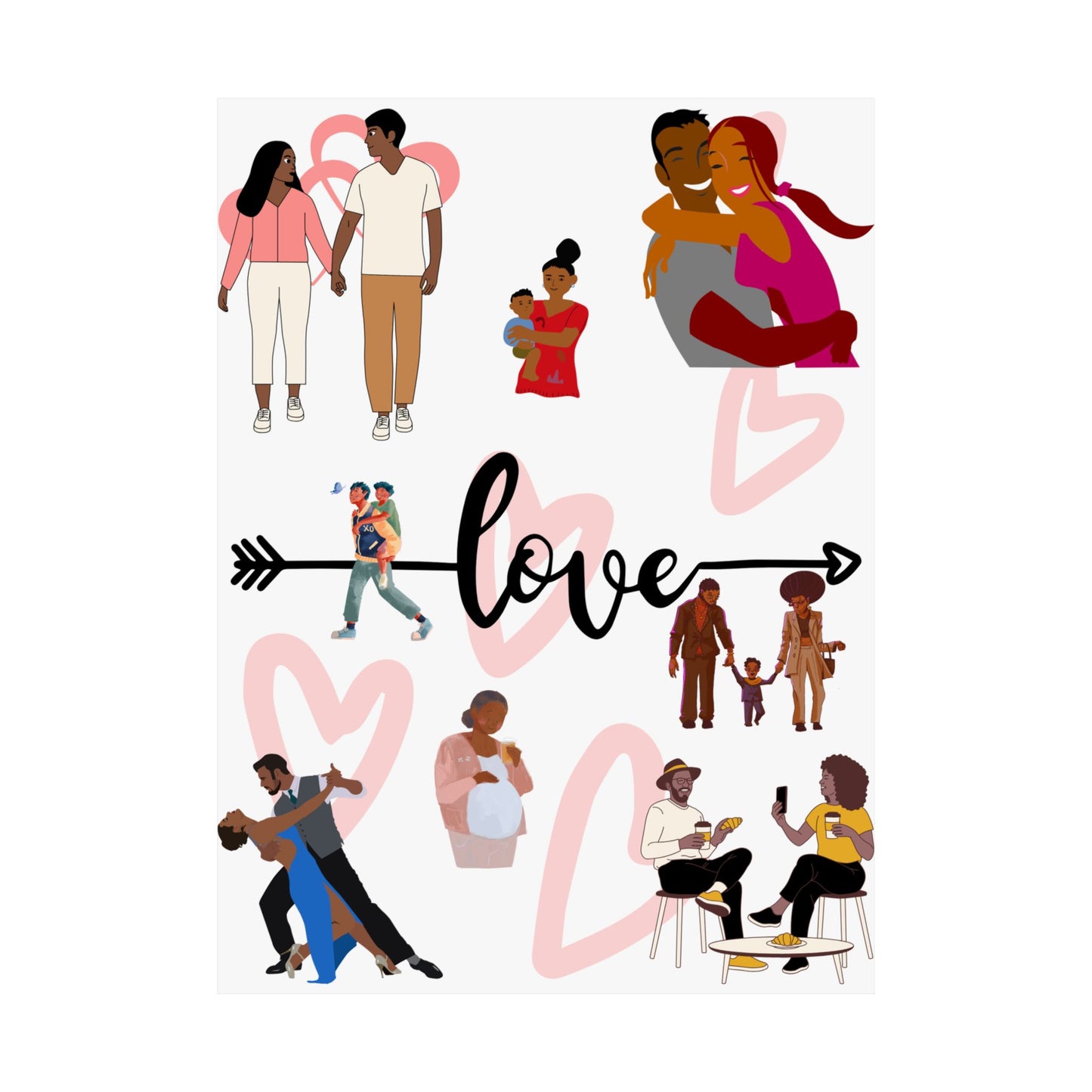 Black Love Matte Vertical Posters