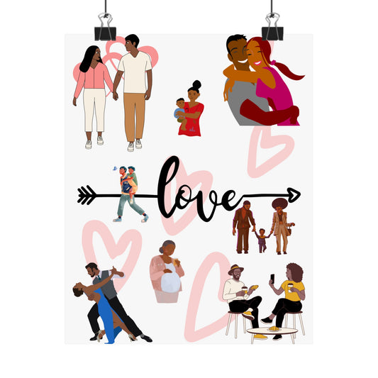 Black Love Matte Vertical Posters