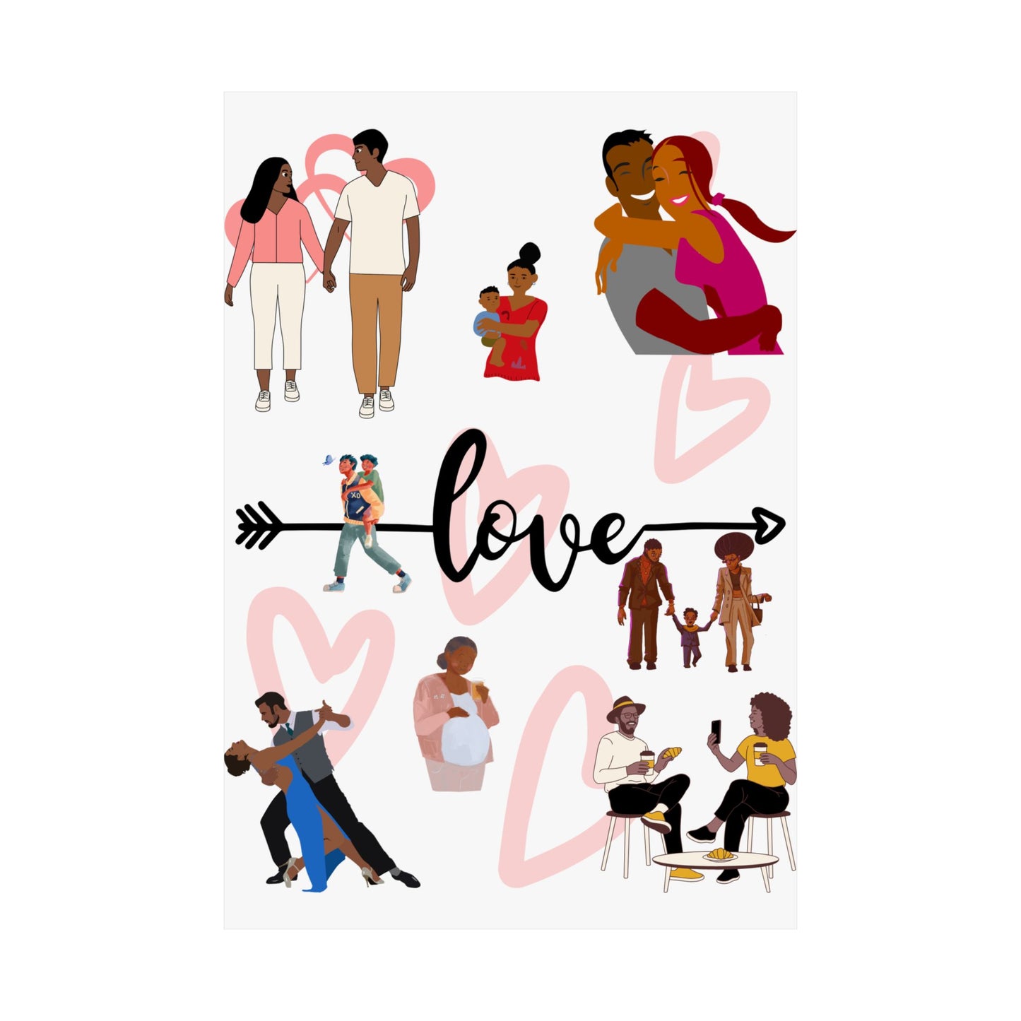 Black Love Matte Vertical Posters