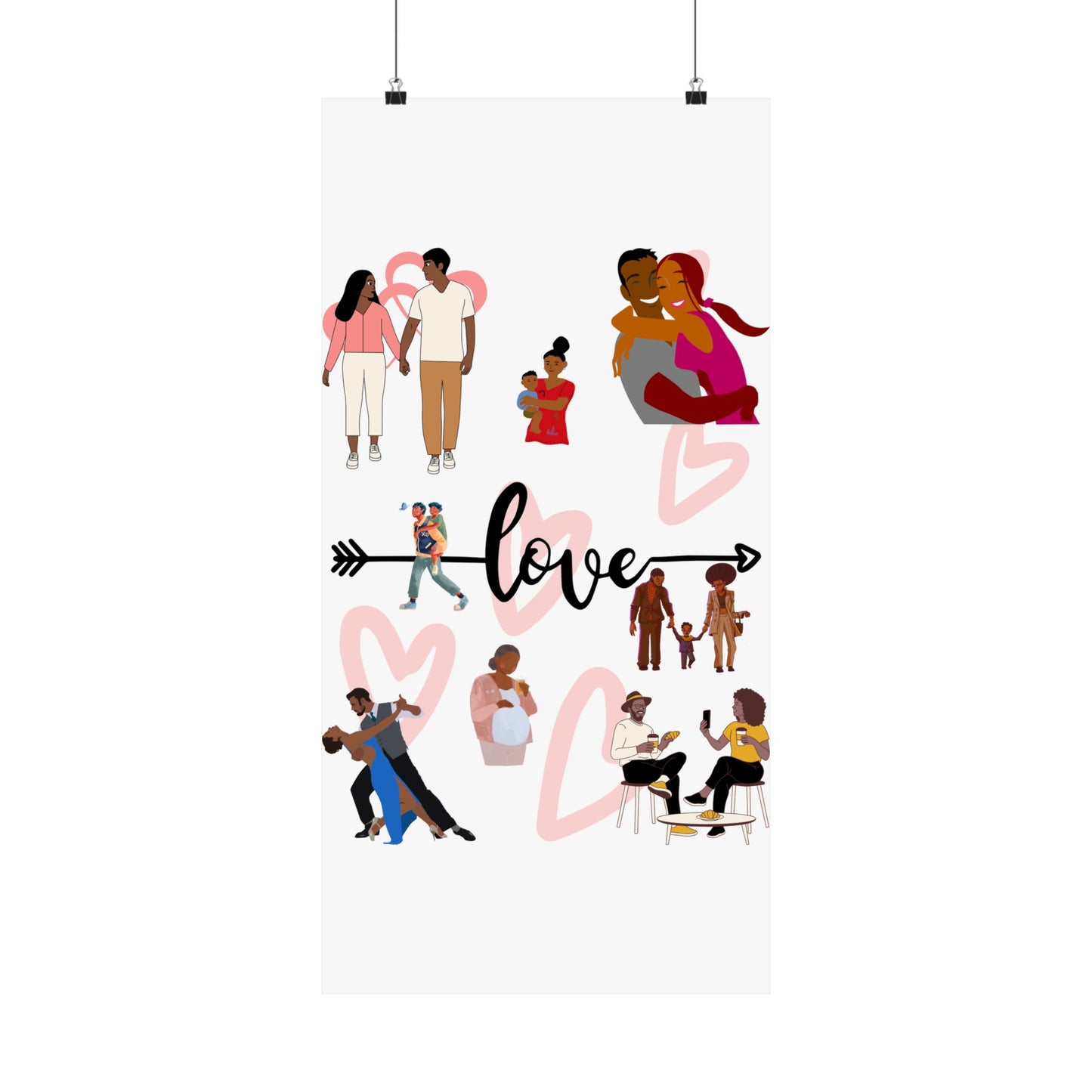 Black Love Matte Vertical Posters
