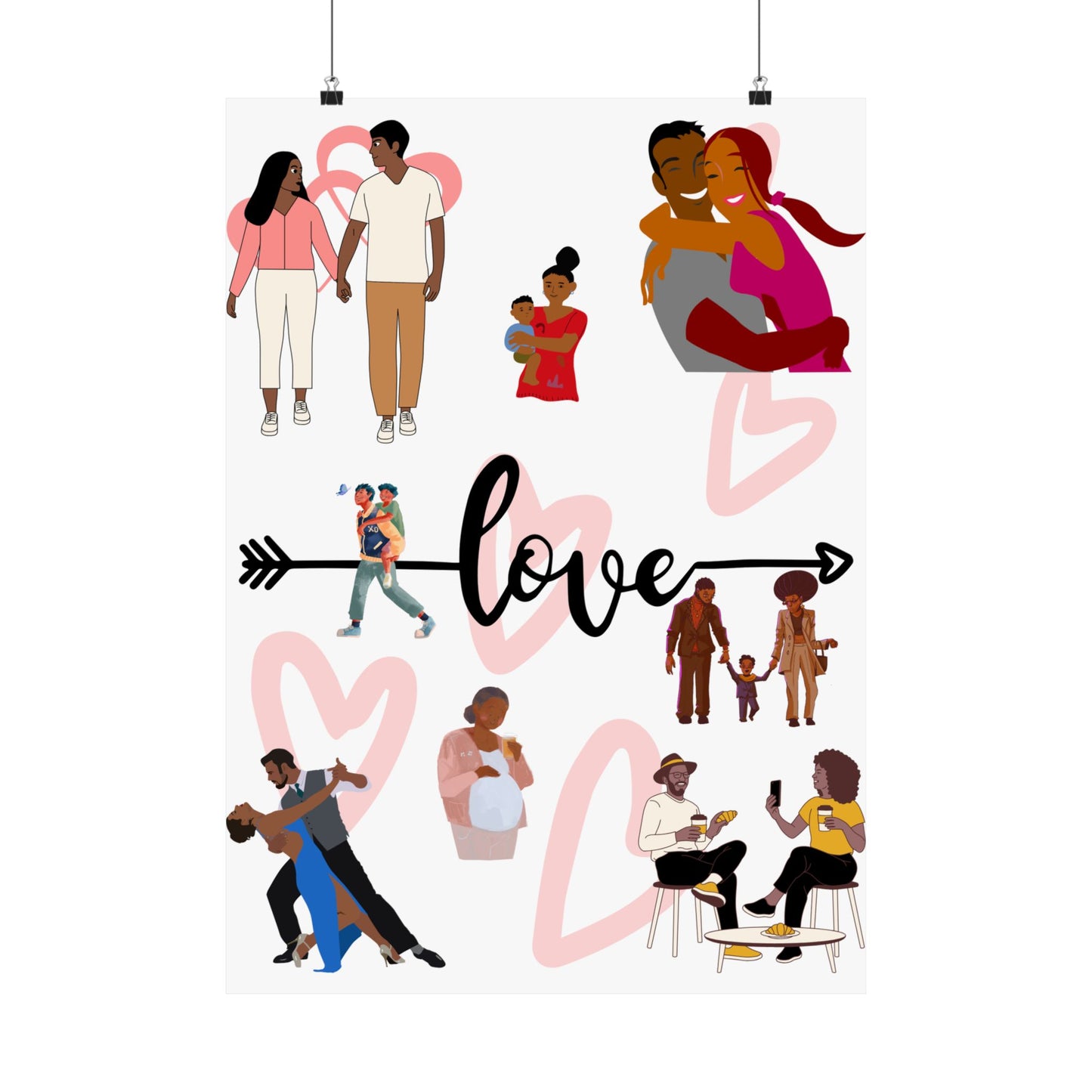Black Love Matte Vertical Posters