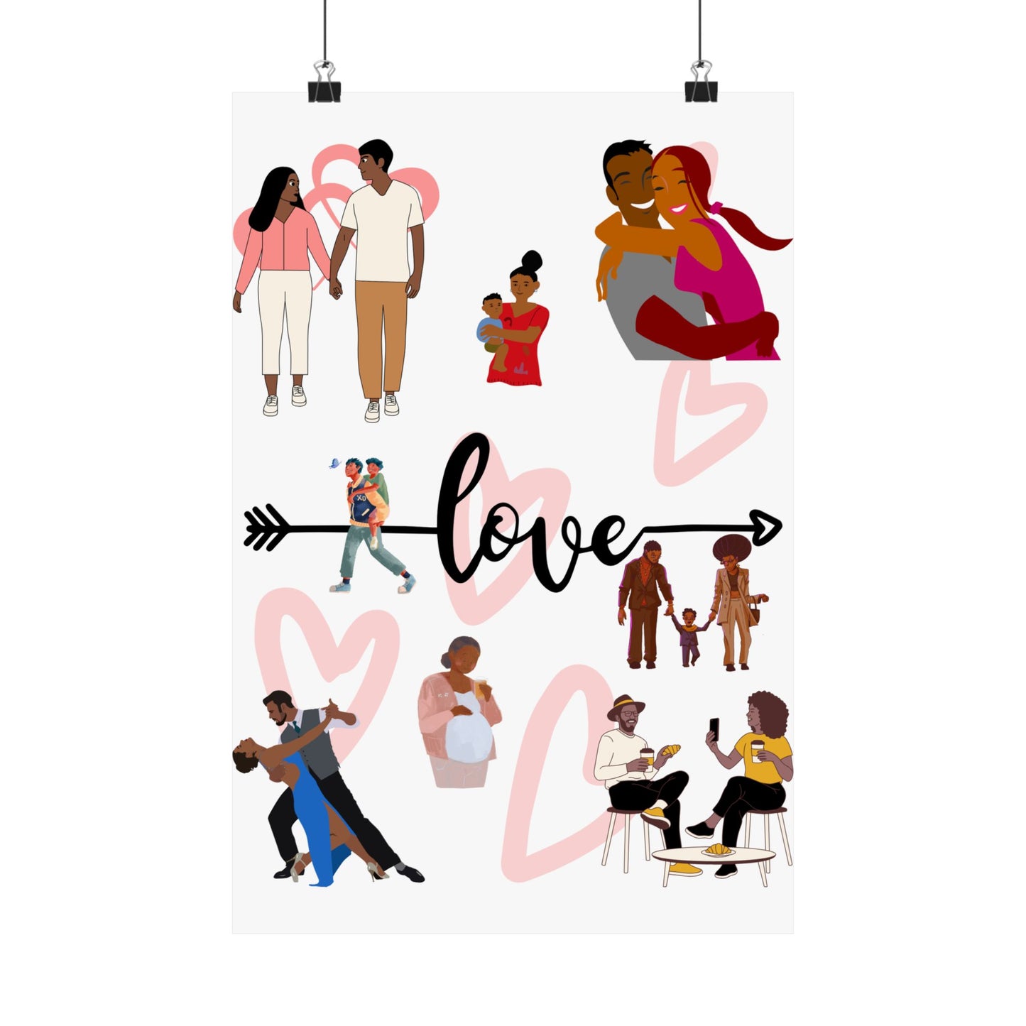 Black Love Matte Vertical Posters