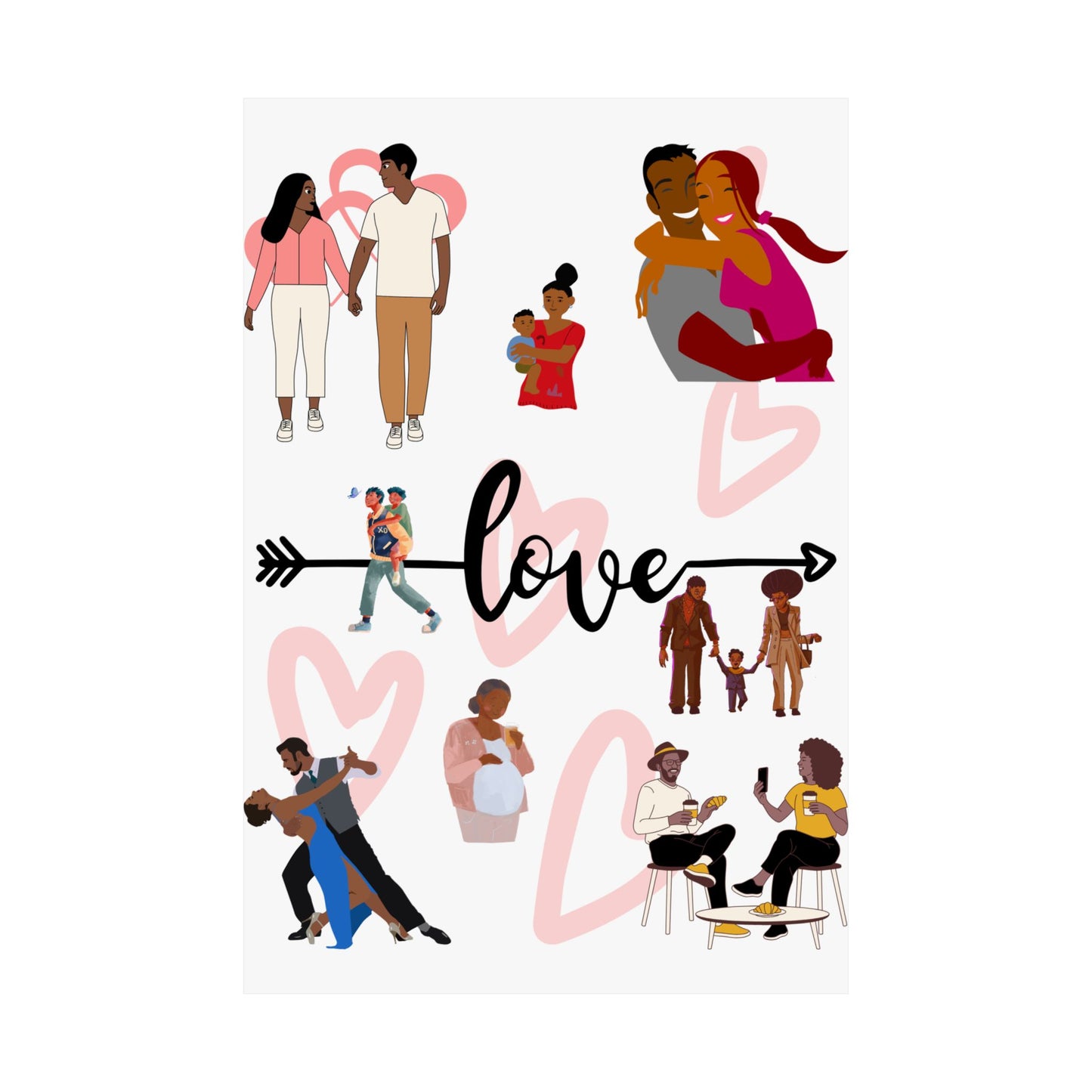 Black Love Matte Vertical Posters