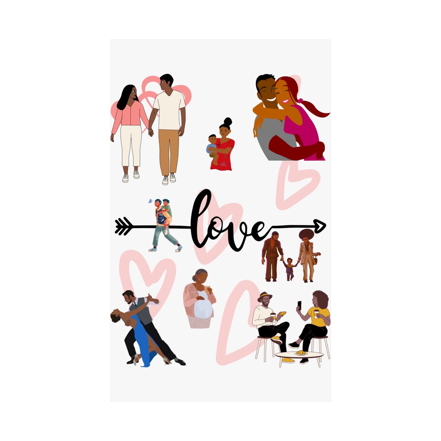Black Love Matte Vertical Posters