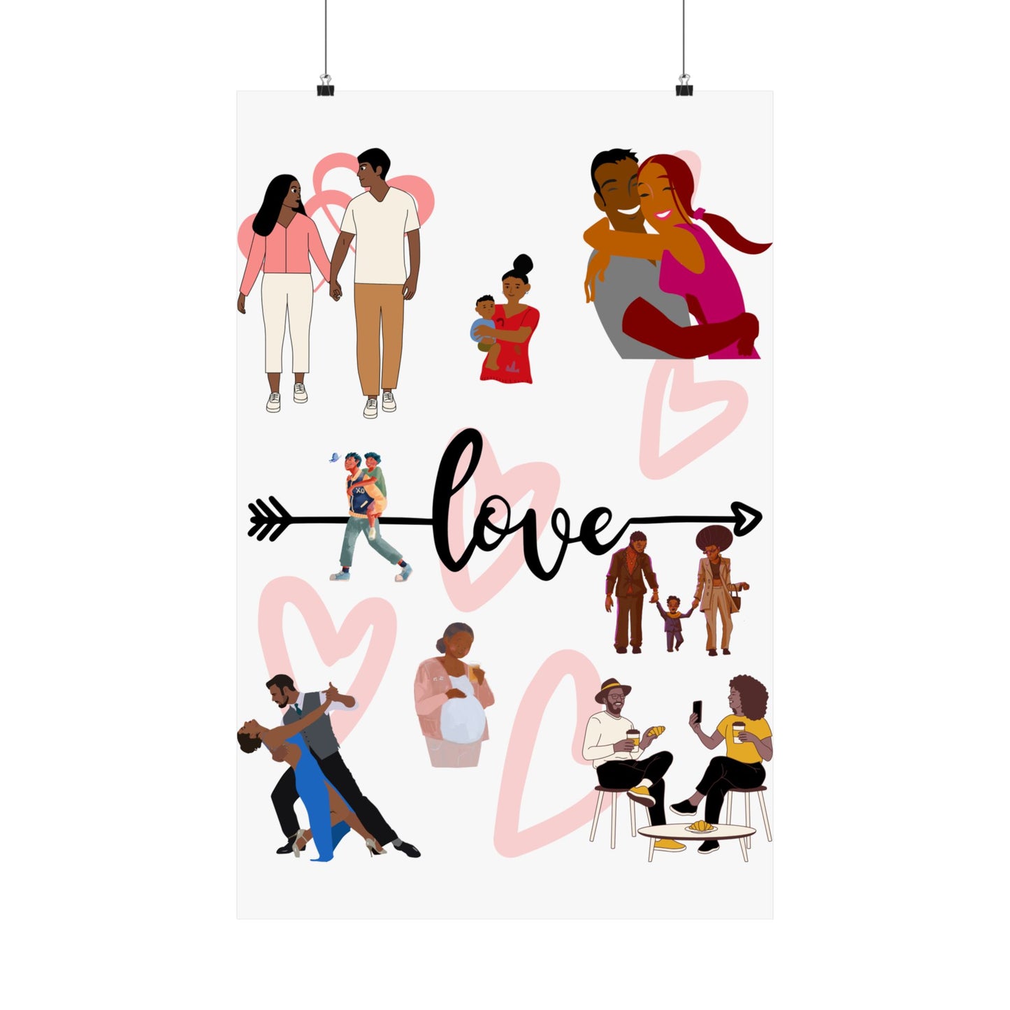 Black Love Matte Vertical Posters