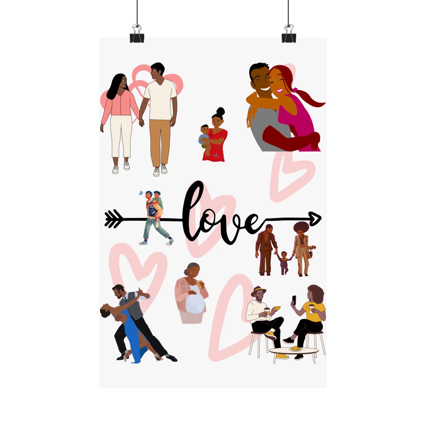 Black Love Matte Vertical Posters