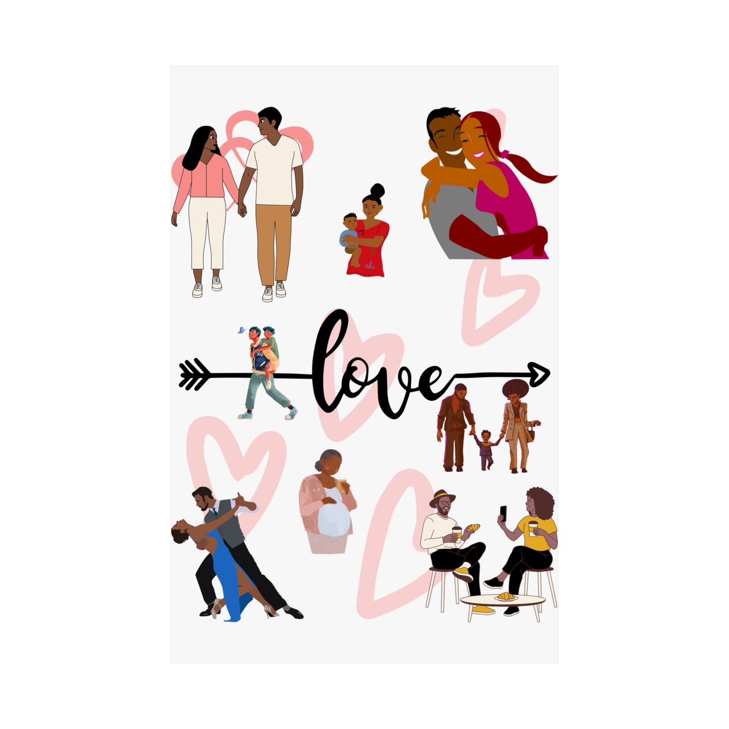 Black Love Matte Vertical Posters