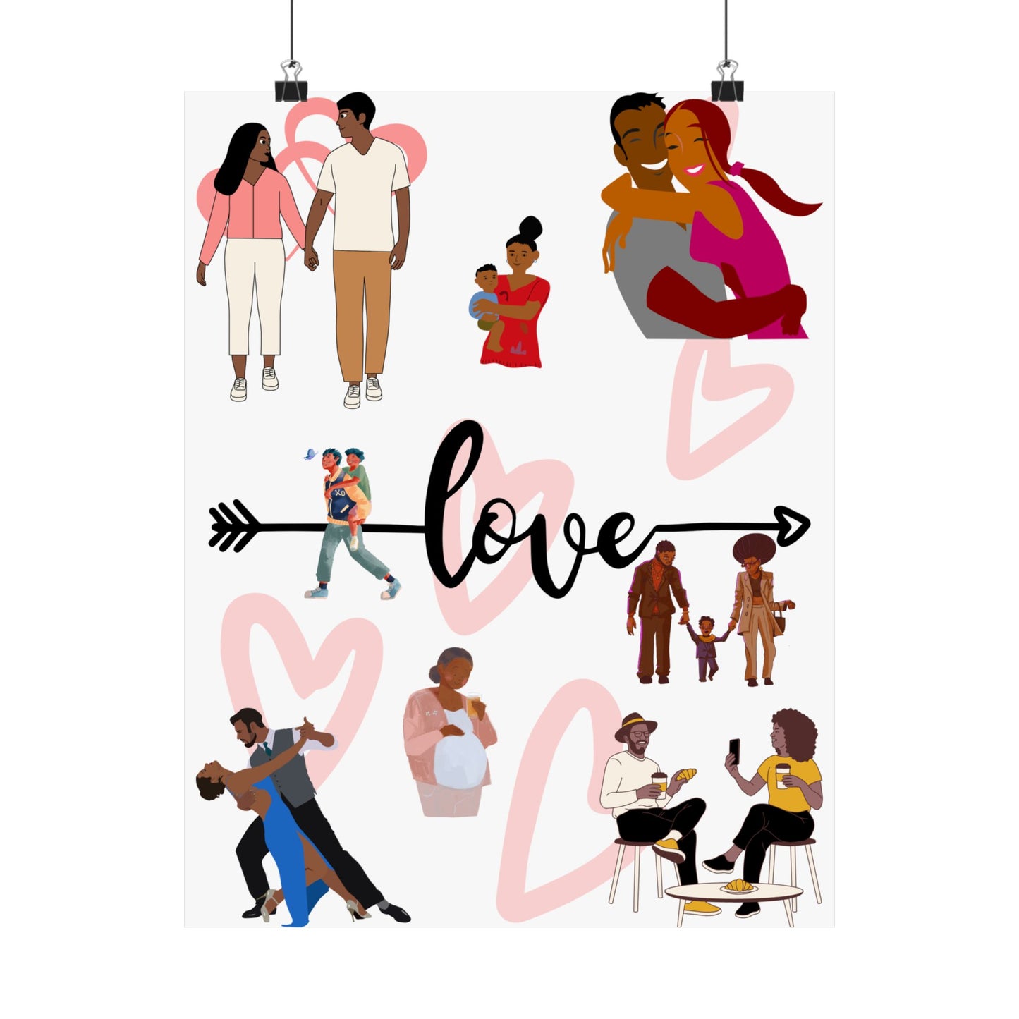 Black Love Matte Vertical Posters