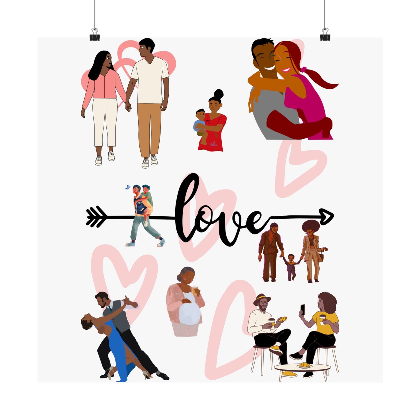 Black Love Matte Vertical Posters