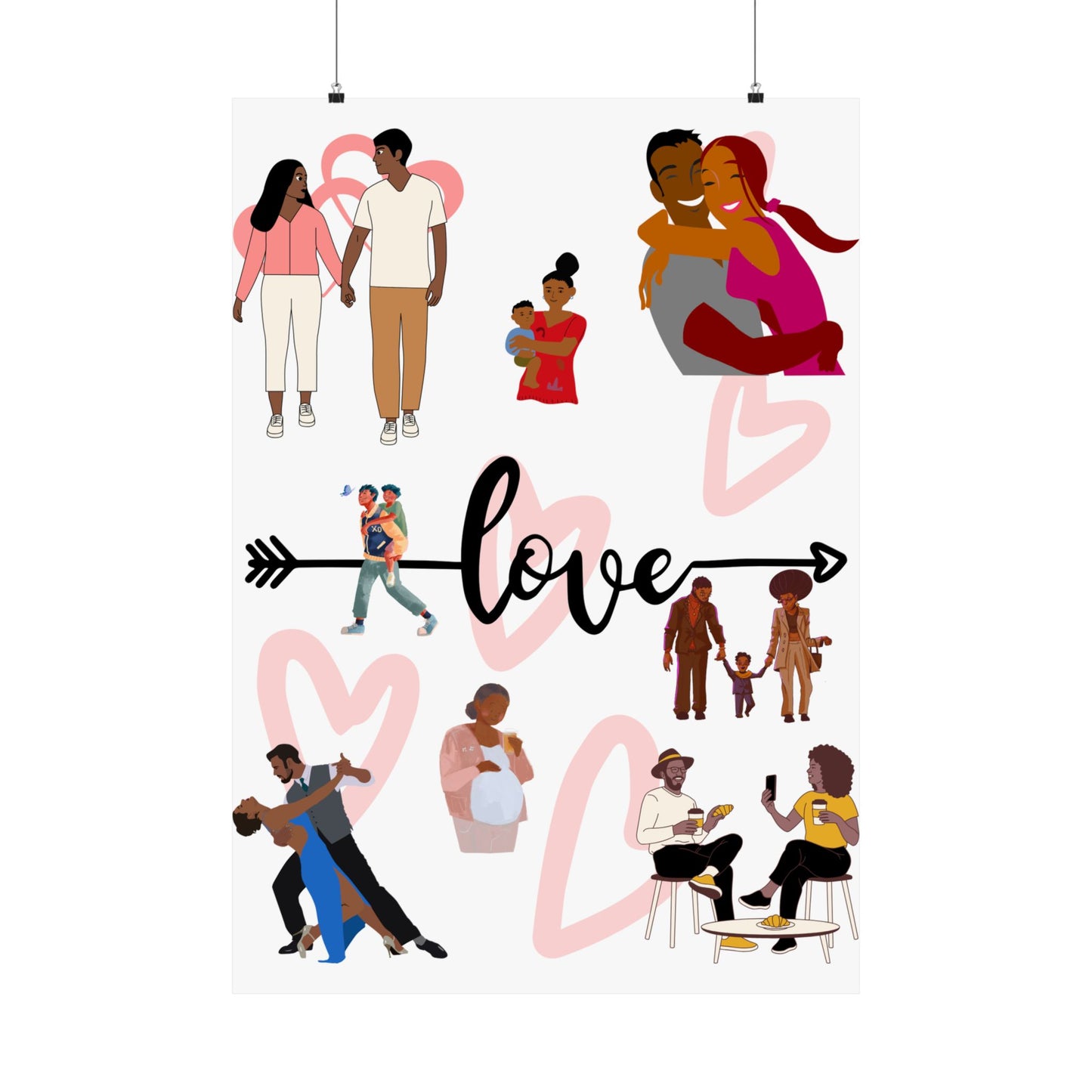 Black Love Matte Vertical Posters