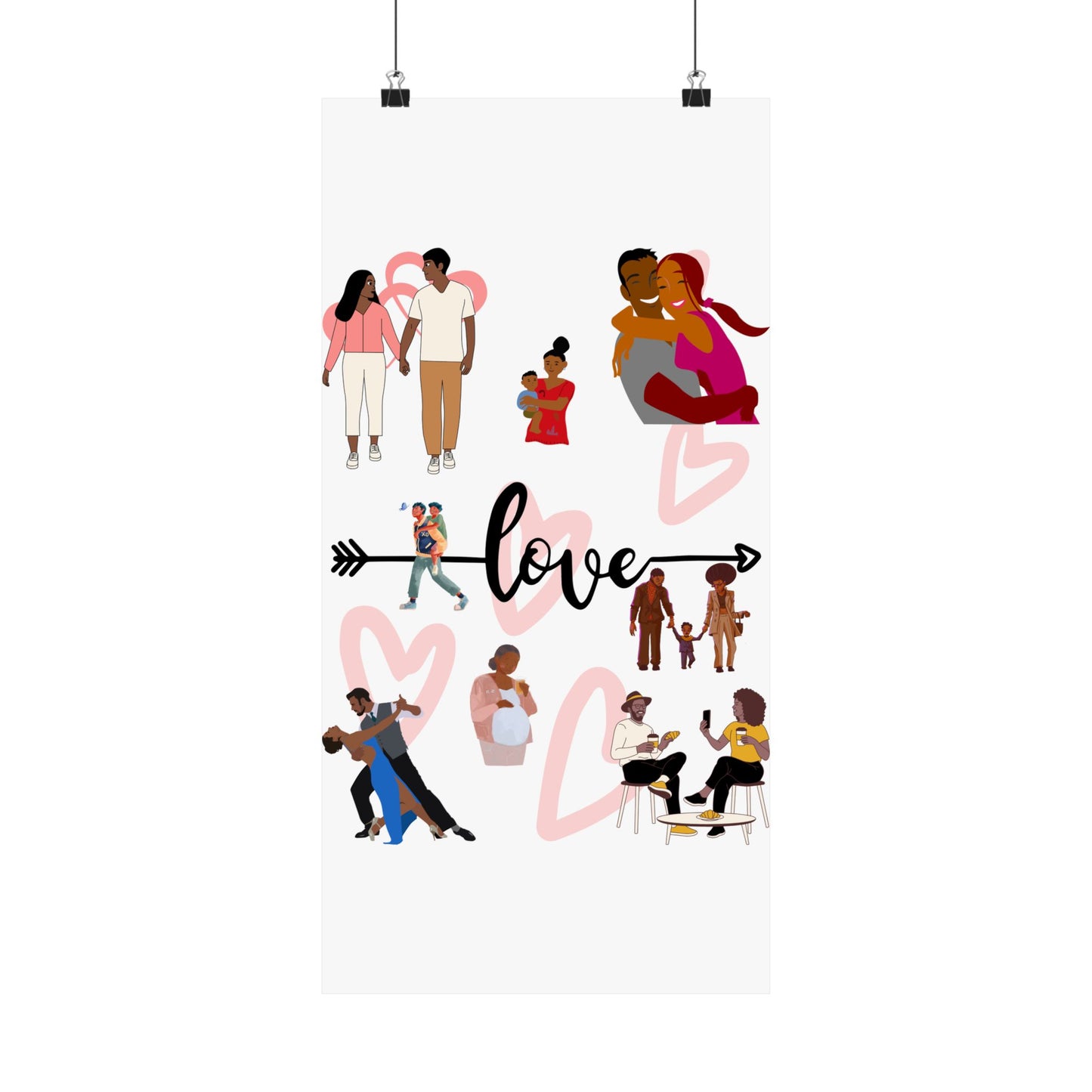 Black Love Matte Vertical Posters